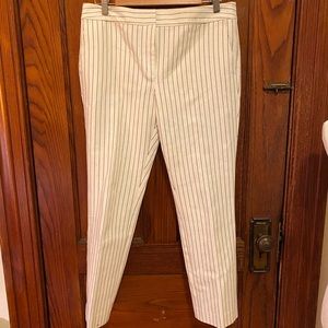 Anne Taylor Factory Cropped Pants Size 6 white with stripes